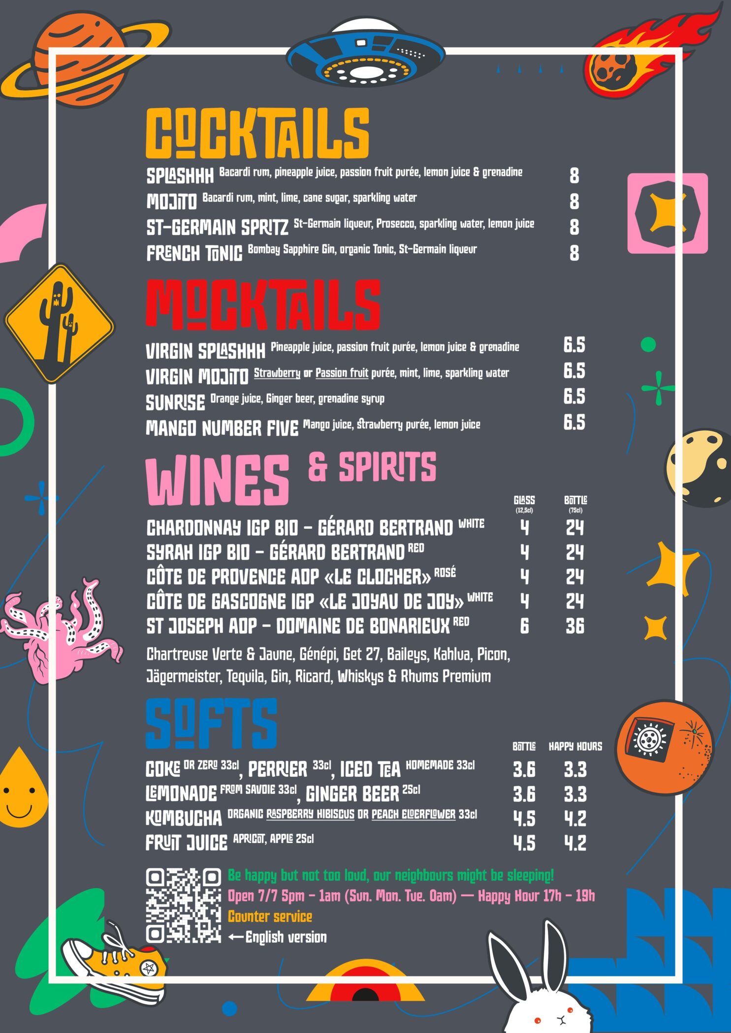 Splashhh Bar Grenoble Our Menu Food & Drinks in english