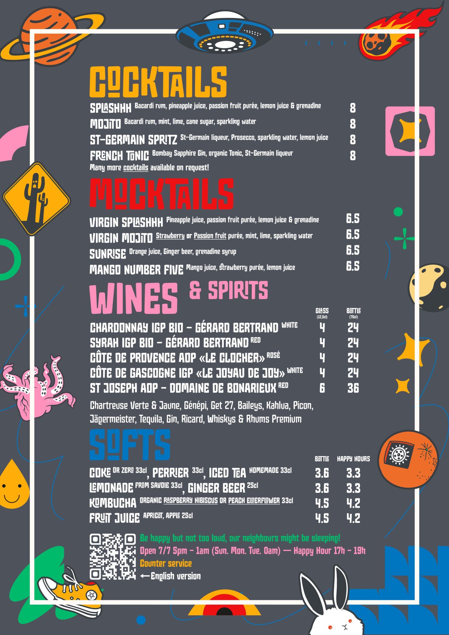 Splashhh Bar Grenoble Our Menu Food & Drinks in english