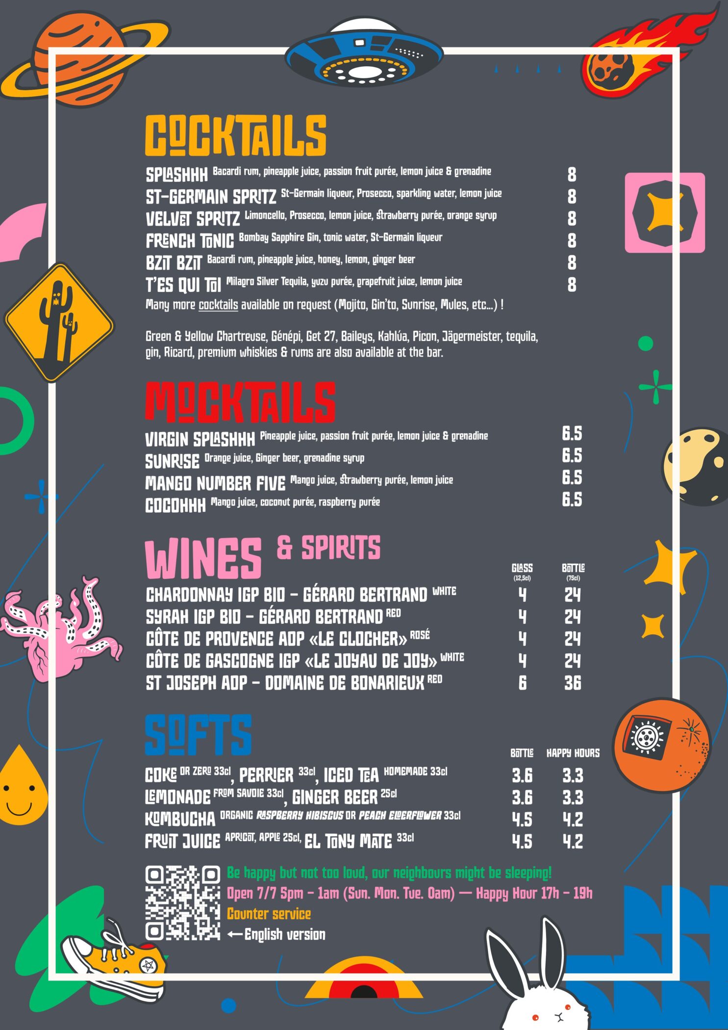 Splashhh Bar Grenoble Our Menu Food & Drinks in english